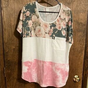 Floral and Tie-Dye Women's Top